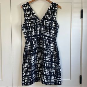 NWT Madewell Midnight Brushstroke Plaid Dress, 8